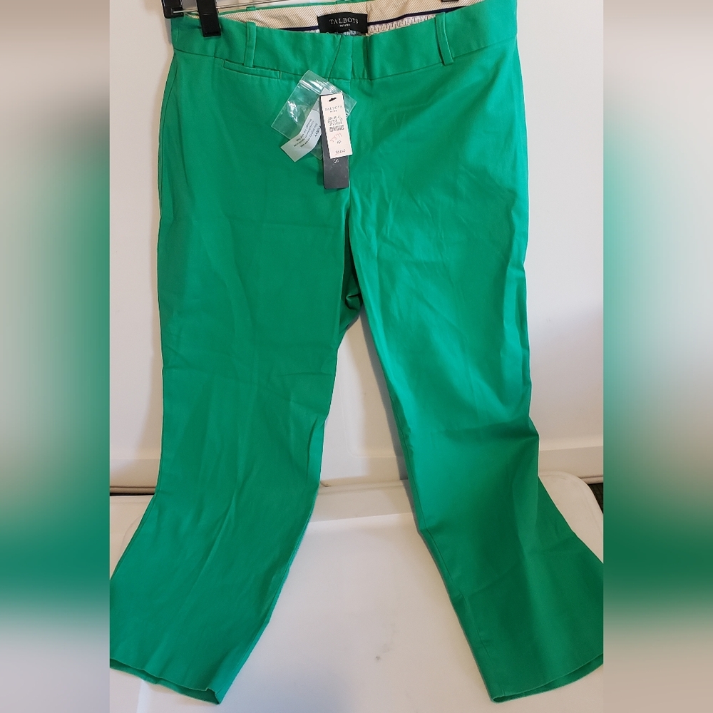 Talbots Kelly Green Straight-Leg Pants SIZE 4